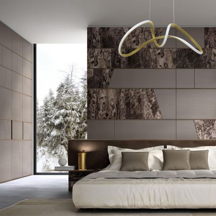 Lampadario LED su corda TESORO LED/48W/230V dorato