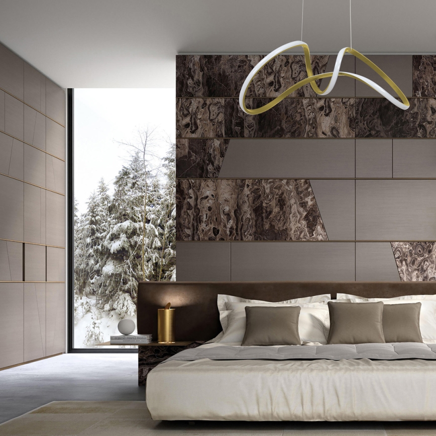 Lampadario LED su corda TESORO LED/48W/230V dorato
