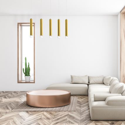 Lampadario LED su filo GOLDIE 5xLED/25W/230V dorato