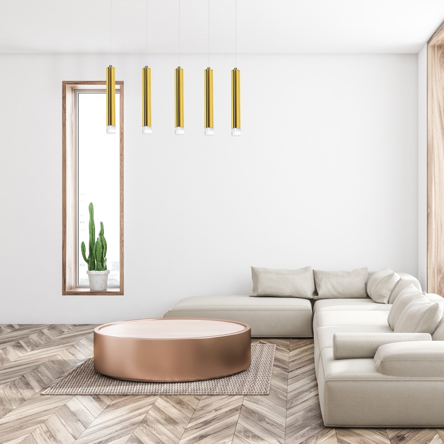 Lampadario LED su filo GOLDIE 5xLED/25W/230V dorato