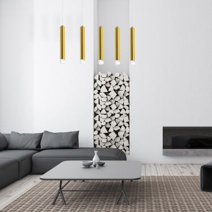 Lampadario LED su filo GOLDIE 5xLED/25W/230V dorato
