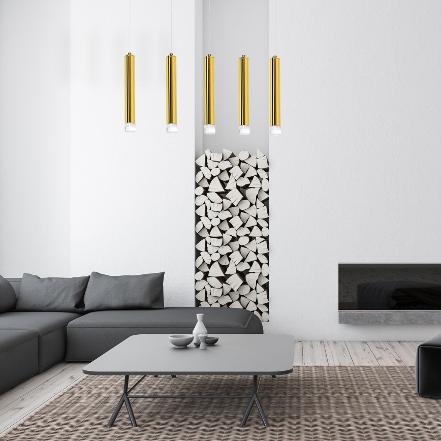 Lampadario LED su filo GOLDIE 5xLED/25W/230V dorato