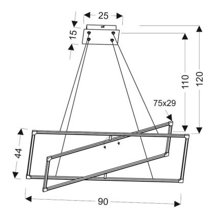 Lampadario LED su filo KSEROS LED/45W/230V