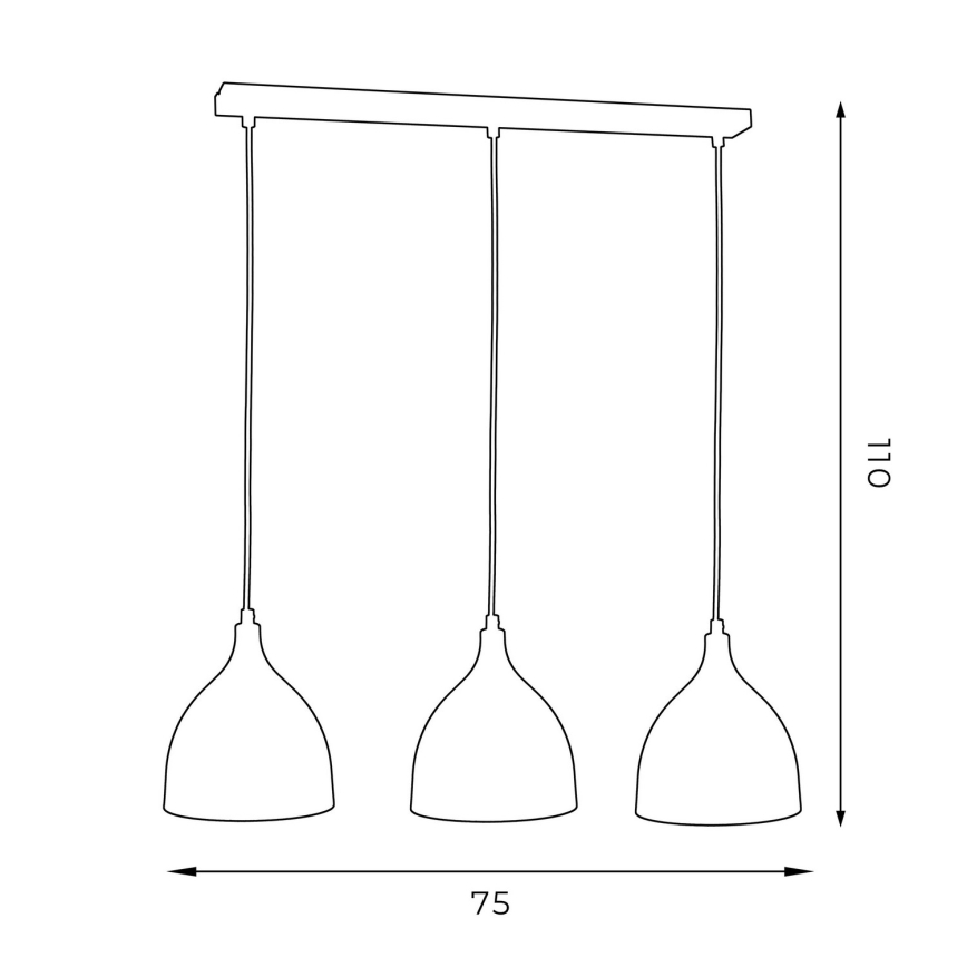 Lampadario NOAK 3xE27/60W/230V