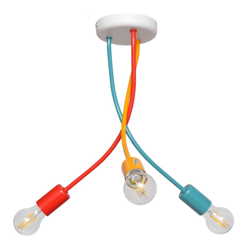 Lampadario per bambini a sospensione con supporto rigido HARVARD 3xE27/15W/230V