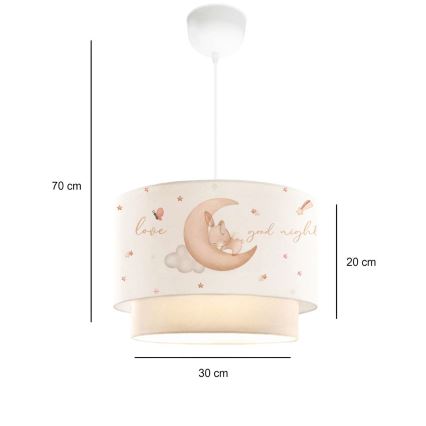 Lampadario per bambini CANDY 1xE27/40W/230V bianco/beige