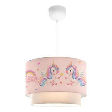 Lampadario per bambini CANDY 1xE27/40W/230V rosa