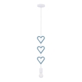 Lampadario per bambini HETS, a sospensione con cavo, 1xE27/20W/230V, blu/bianco