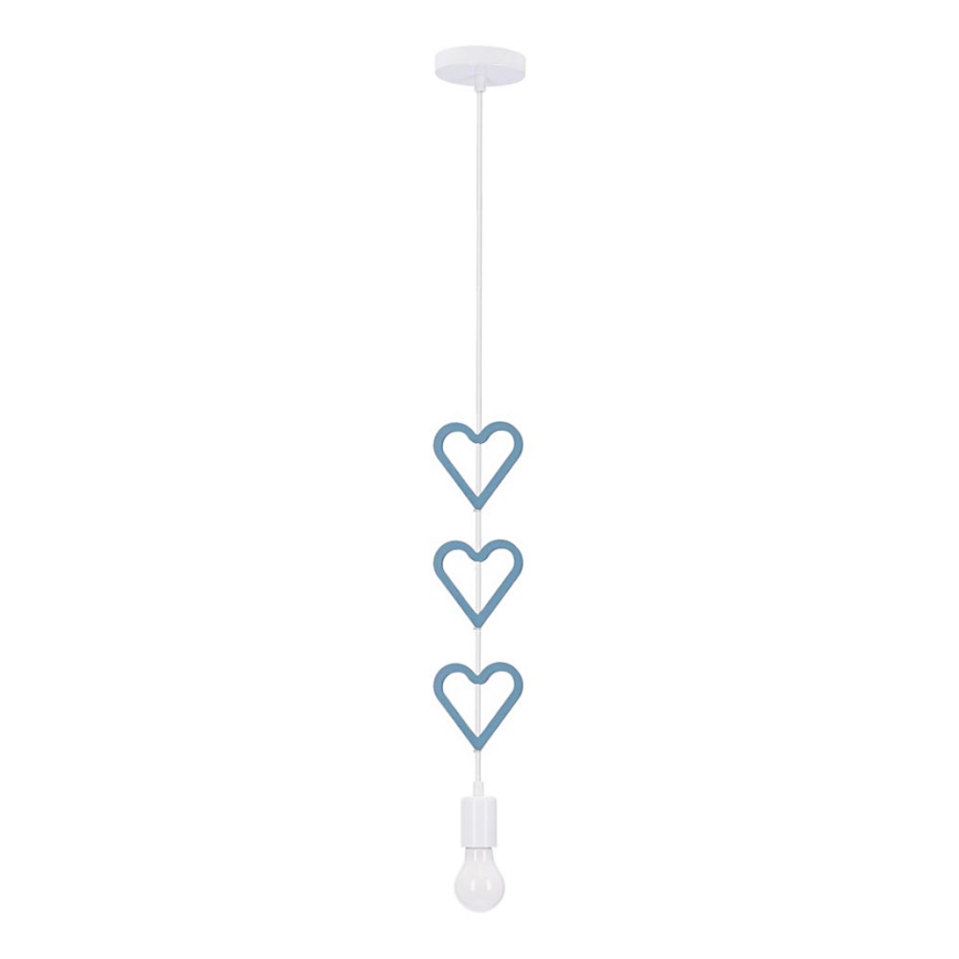 Lampadario per bambini HETS, a sospensione con cavo, 1xE27/20W/230V, blu/bianco
