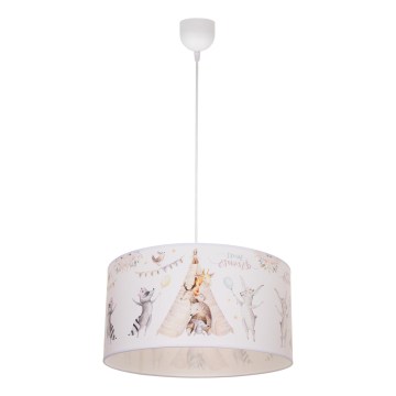 Lampadario per bambini KIDS ROOM 1xE27/60W/230V Ø 40 cm con animaletti