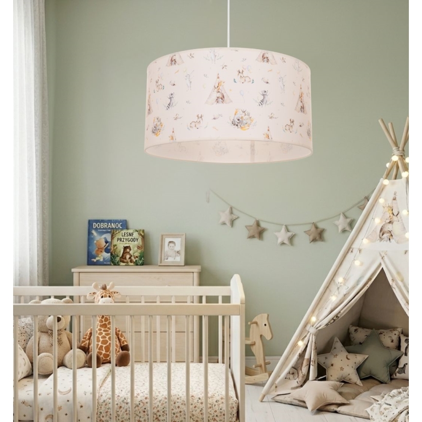 Lampadario per bambini KIDS ROOM 1xE27/60W/230V Ø 40 cm con animaletti