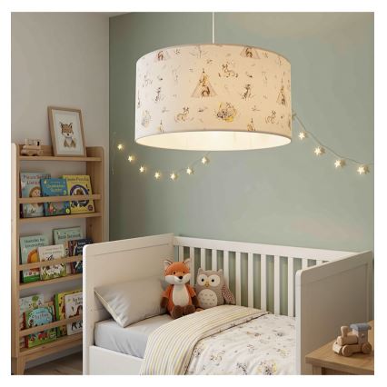 Lampadario per bambini KIDS ROOM 1xE27/60W/230V Ø 40 cm con animaletti