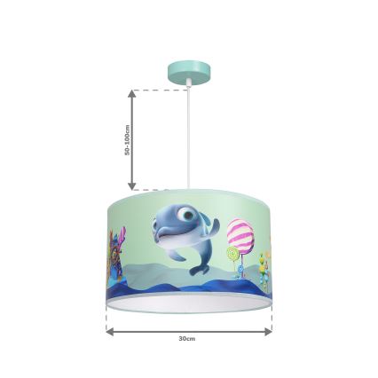 Lampadario per bambini su corda DOLPHIN 1xE27/60W/230V