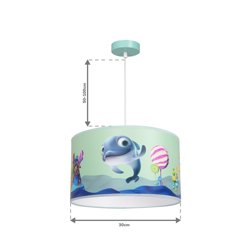Lampadario per bambini su corda DOLPHIN 1xE27/60W/230V