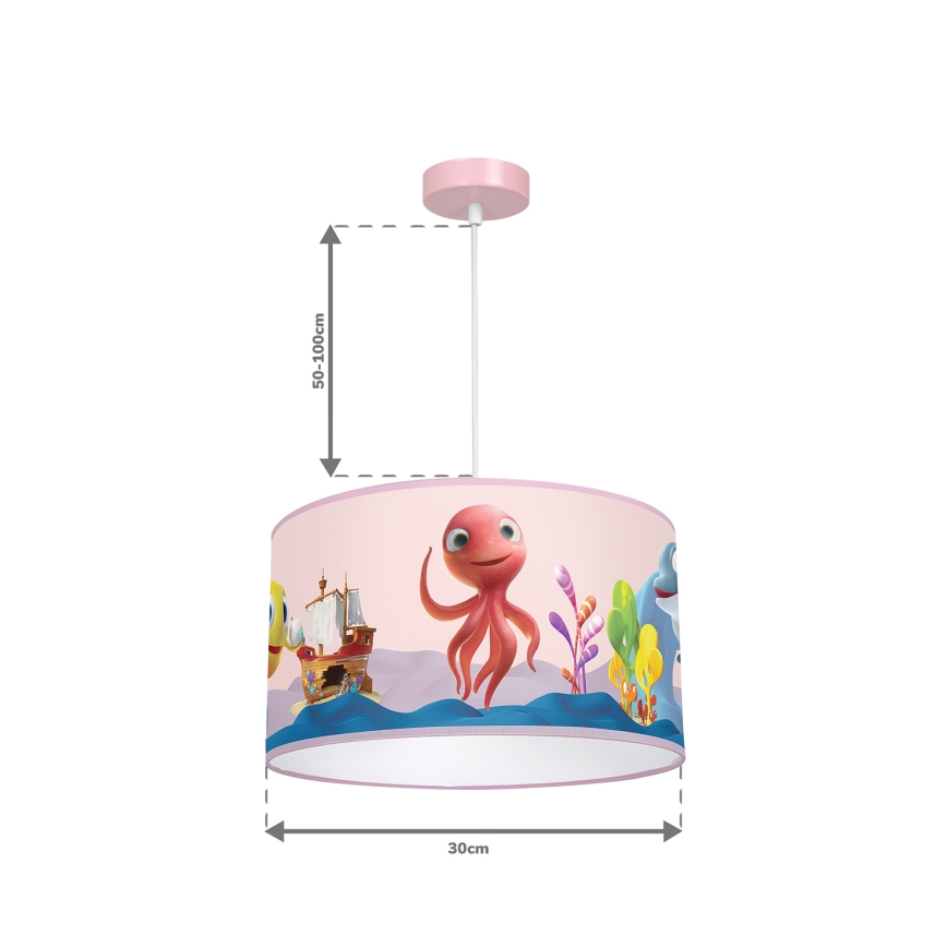 Lampadario per bambini su corda OCTOPUS 1xE27/60W/230V