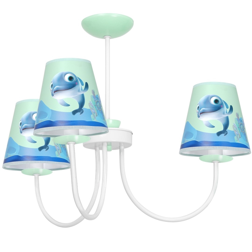 Lampadario per bambini su palo DOLPHIN 3xE14/40W/230V
