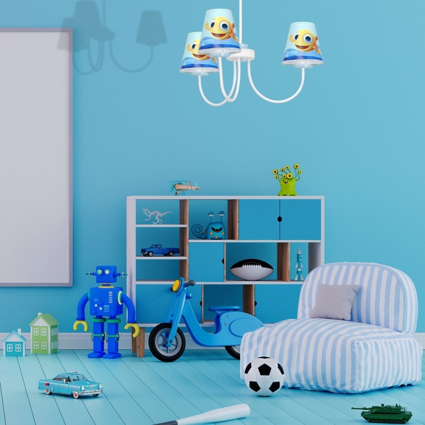 Lampadario per bambini su palo FISH 3xE14/40W/230V