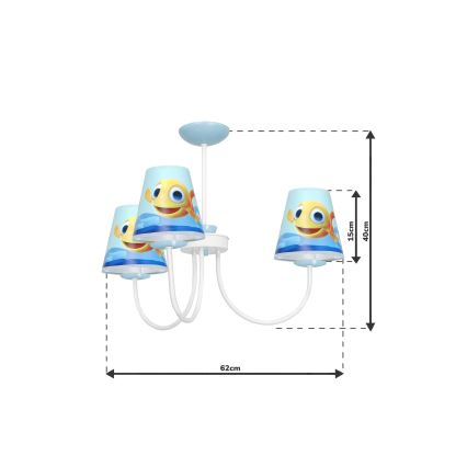 Lampadario per bambini su palo FISH 3xE14/40W/230V