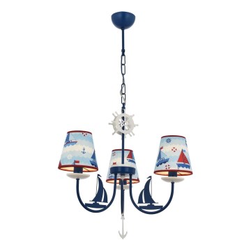 Lampadario per cameretta BOAT 3xE14/40W/230V blu