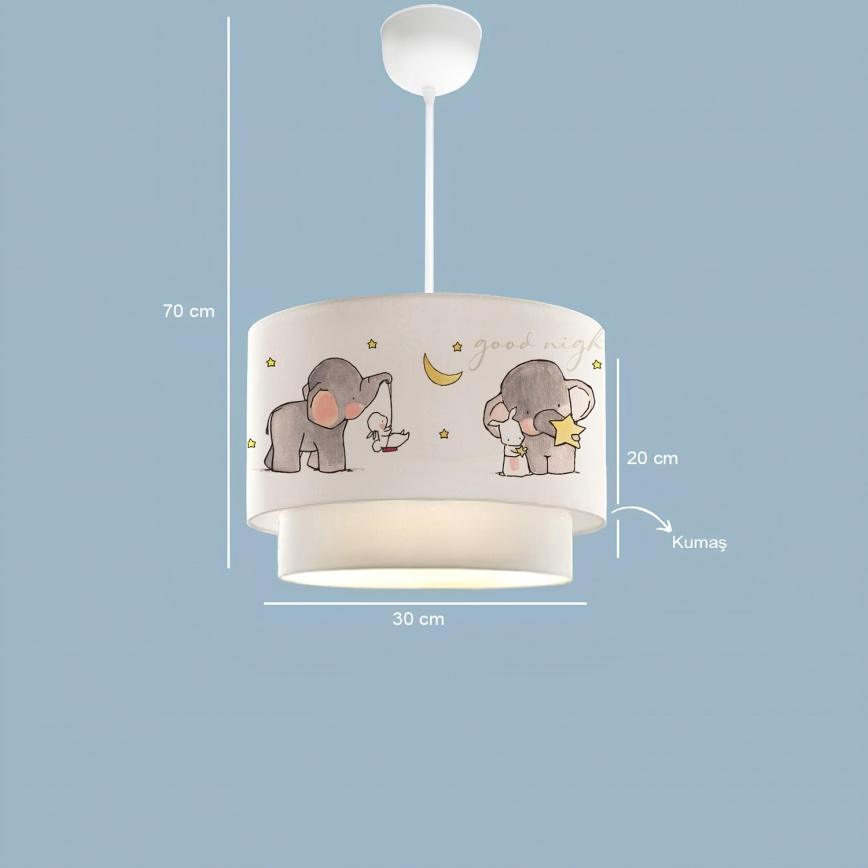 Lampadario per cameretta CANDY 1xE27/40W/230V bianco/grigio