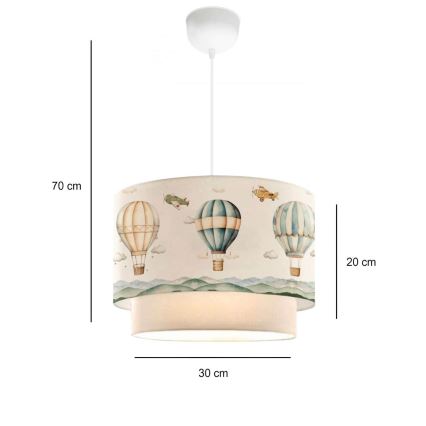 Lampadario per cameretta CANDY 1xE27/40W/230V bianco/multicolore
