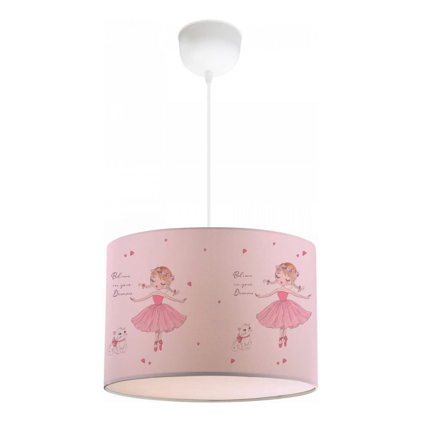 Lampadario per cameretta CANDY 1xE27/40W/230V rosa