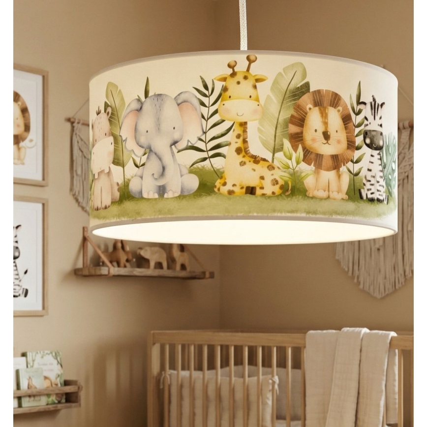 Lampadario per cameretta KIDS ROOM 1xE27/60W/230V Ø 40 cm giungla