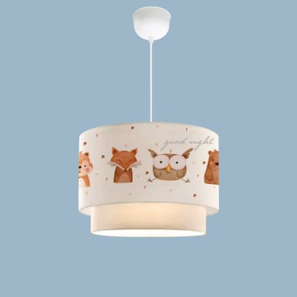 Lampadario per la cameretta CANDY 1xE27/40W/230V bianco/marrone