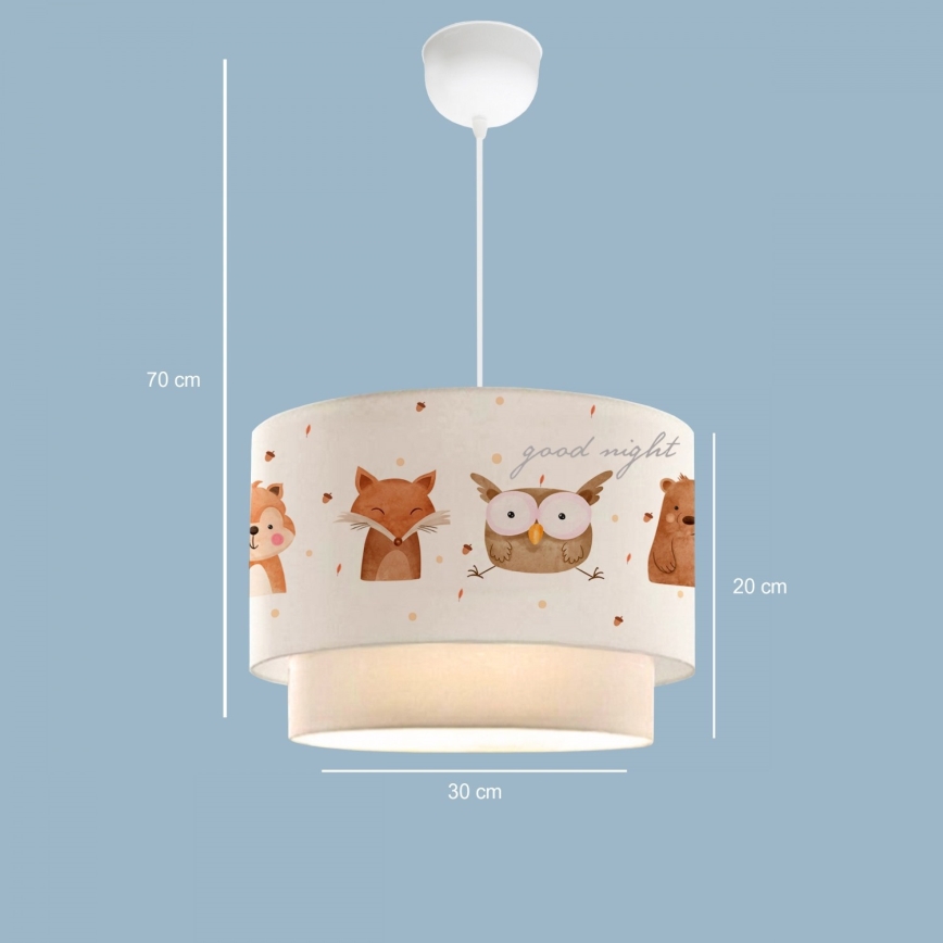 Lampadario per la cameretta CANDY 1xE27/40W/230V bianco/marrone