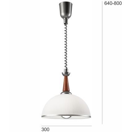 Lampadario regolabile CHIARA 1xE27/60W/230V argento/marrone/faggio