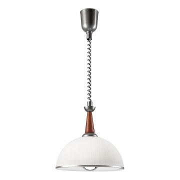 Lampadario regolabile CHIARA 1xE27/60W/230V argento/marrone/faggio