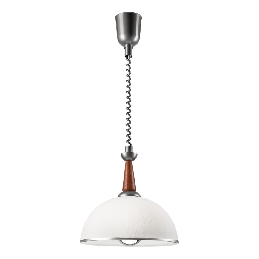 Lampadario regolabile CHIARA 1xE27/60W/230V argento/marrone/faggio