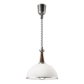 Lampadario regolabile CHIARA 1xE27/60W/230V argento/marrone scuro/faggio