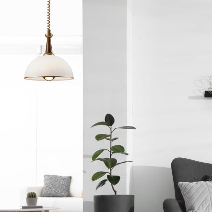 Lampadario regolabile CHIARA 1xE27/60W/230V marrone/faggio