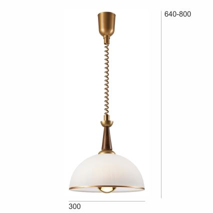 Lampadario regolabile CHIARA 1xE27/60W/230V marrone/faggio