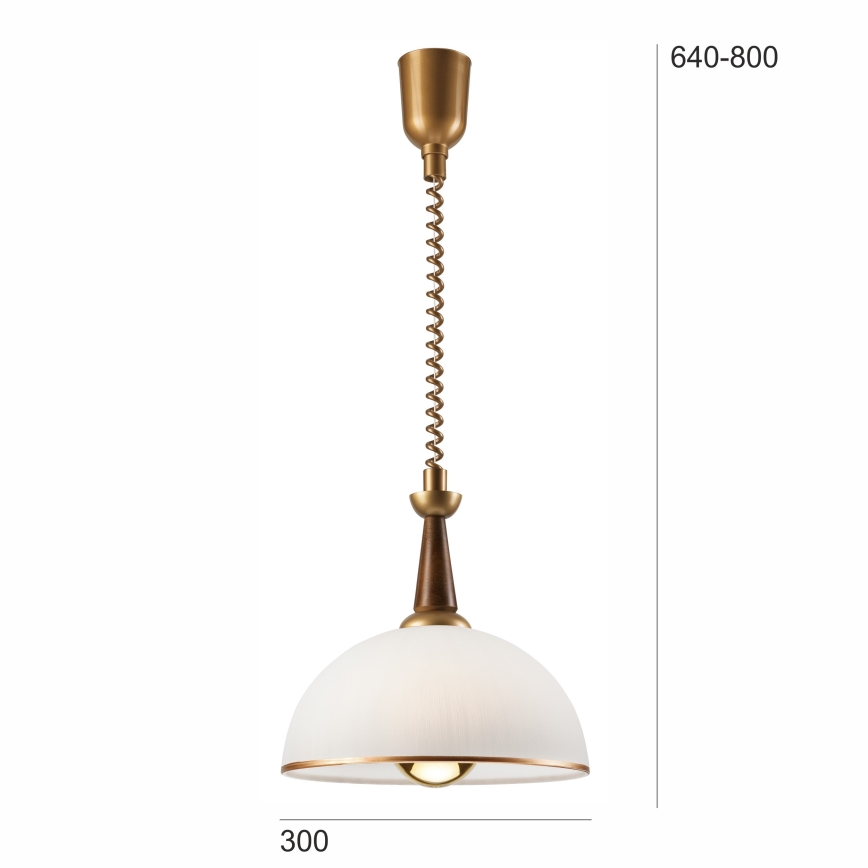 Lampadario regolabile CHIARA 1xE27/60W/230V marrone/faggio