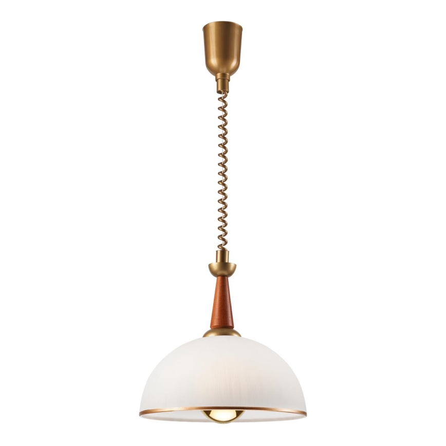 Lampadario regolabile CHIARA 1xE27/60W/230V marrone scuro/faggio