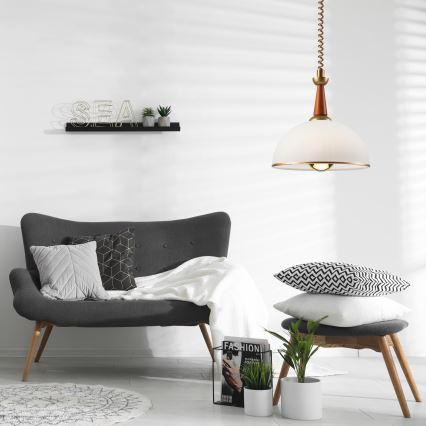 Lampadario regolabile CHIARA 1xE27/60W/230V marrone scuro/faggio