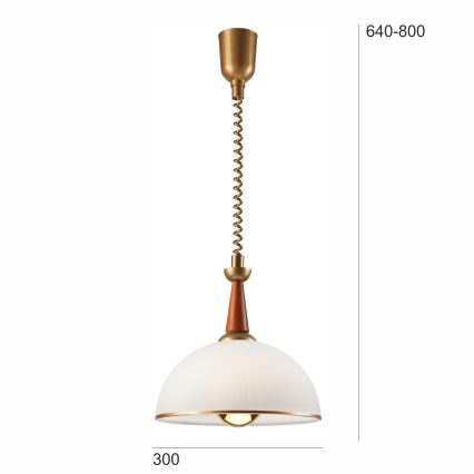 Lampadario regolabile CHIARA 1xE27/60W/230V marrone scuro/faggio
