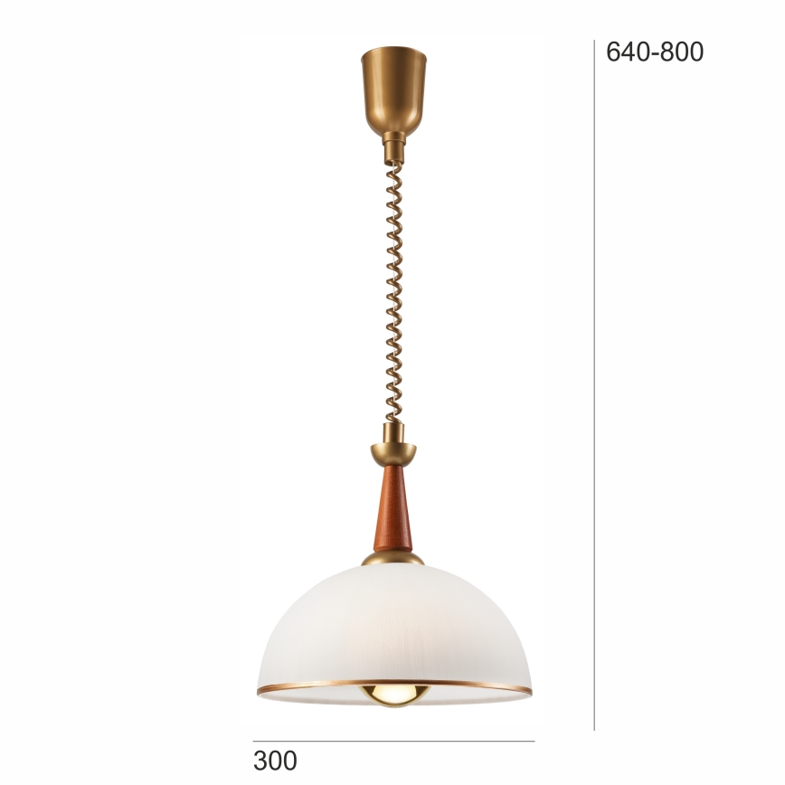 Lampadario regolabile CHIARA 1xE27/60W/230V marrone scuro/faggio