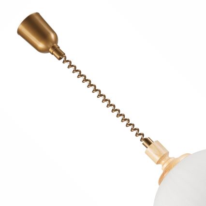 Lampadario regolabile RAMONA 1xE27/60W/230V beige/marrone chiaro/pino