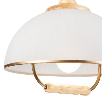 Lampadario regolabile RAMONA 1xE27/60W/230V beige/marrone chiaro/pino