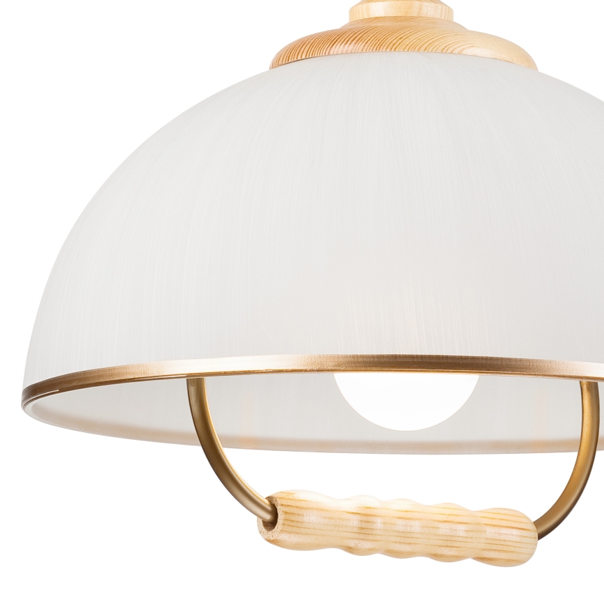 Lampadario regolabile RAMONA 1xE27/60W/230V beige/marrone chiaro/pino