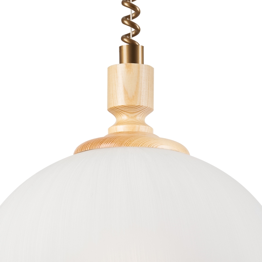 Lampadario regolabile RAMONA 1xE27/60W/230V beige/marrone chiaro/pino