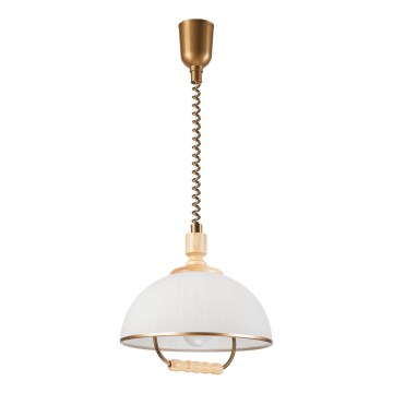 Lampadario regolabile RAMONA 1xE27/60W/230V beige/marrone chiaro/pino