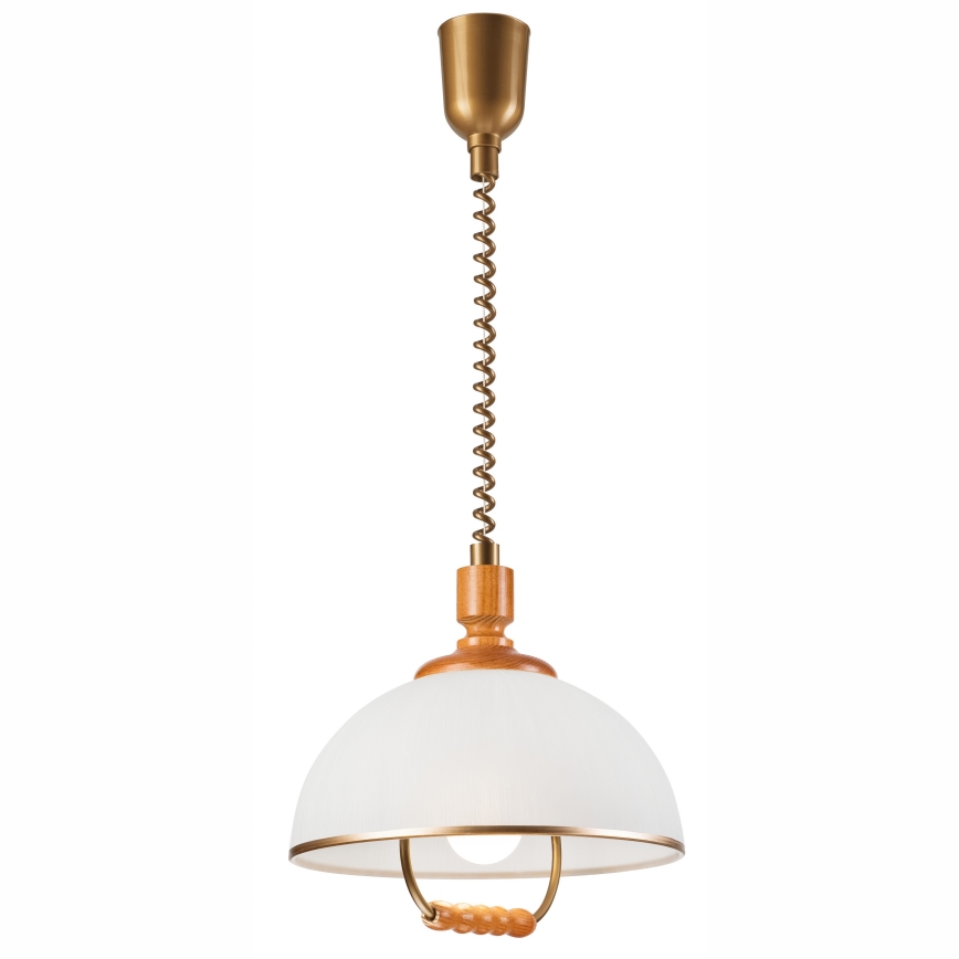 Lampadario regolabile RAMONA 1xE27/60W/230V beige/marrone/pino