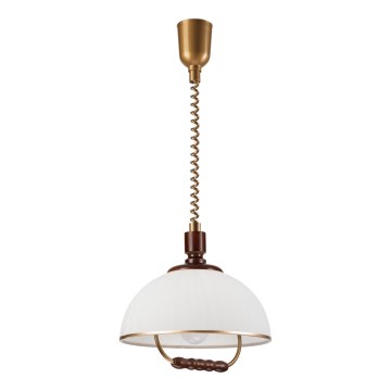 Lampadario regolabile RAMONA 1xE27/60W/230V beige/marrone scuro/pino