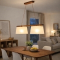 Lampadario sospeso a cavo AIDA 2xE27/60W/230V, finitura noce