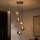 Lampadario sospeso a cavo CRISTAL 5xE14/15W/230V ottone/nero fumé