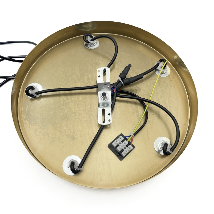 Lampadario sospeso a cavo CRISTAL 5xE14/15W/230V ottone/nero fumé